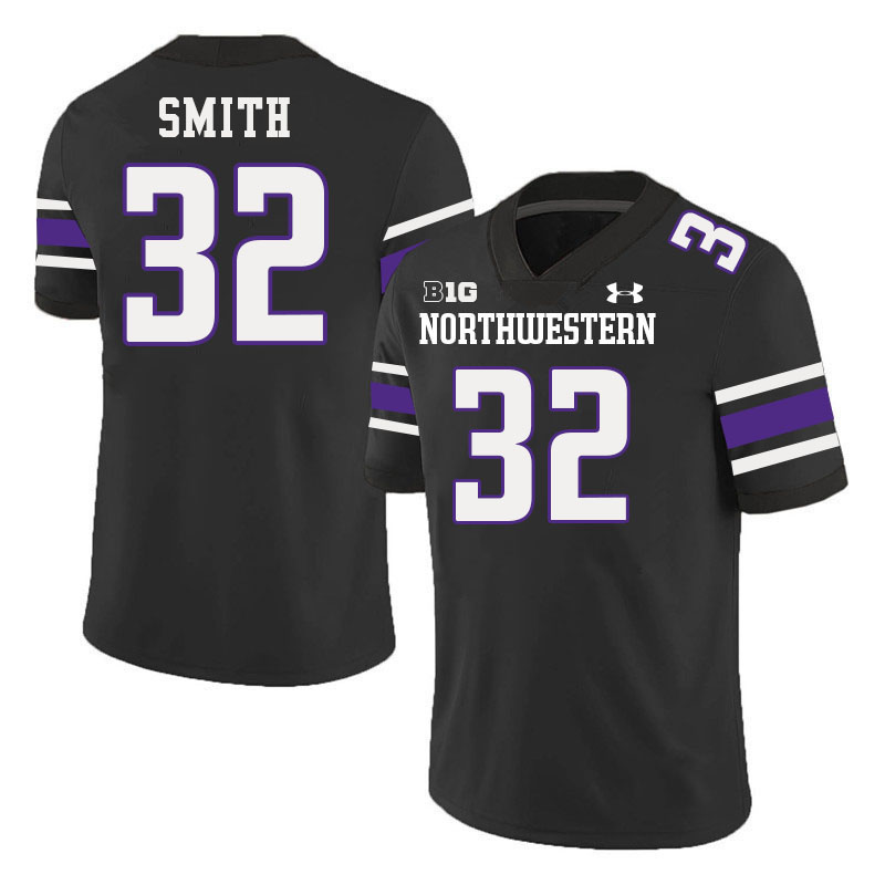 Northwestern Wildcats #32 Matthew Smith College Football Jerseys Stitched-Black